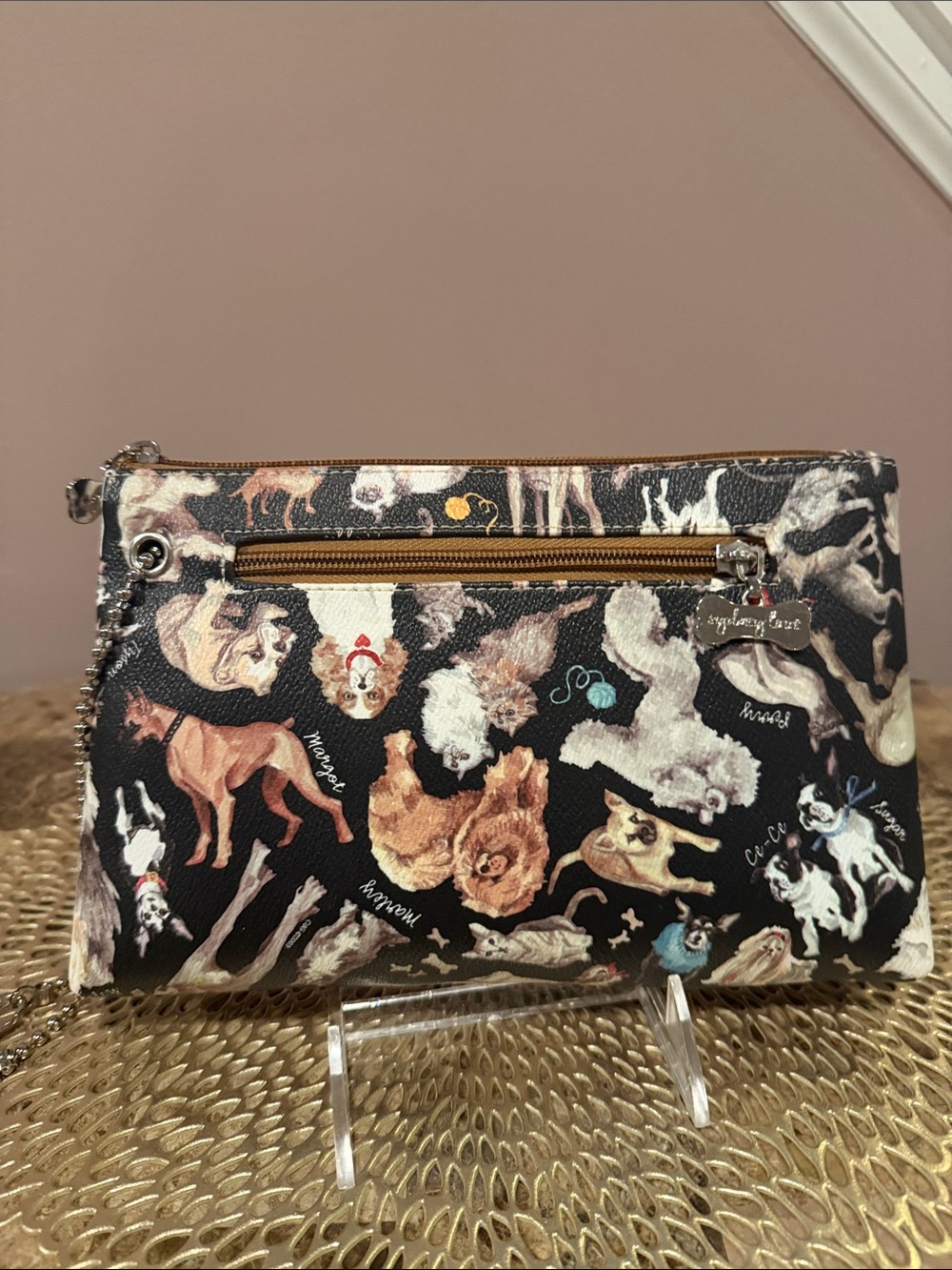 Sydney Love Zipper Pouch/ Wristlet Dog & Cat Design